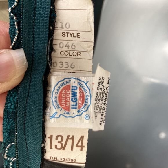 Vintage Alfred Angelo  Flirtations Dress Party Prom Club Green 13/14 90s Y2K - Picture 5 of 12